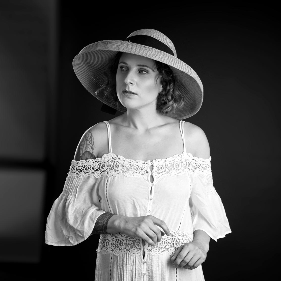 Portrait einer Frau, schwarz-weiß, Düsseldorf