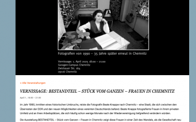 Ausstellung BESTANDTEIL in Chemnitz